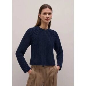 ME+EM Chunky Cotton Raglan‎ Jumper Navy Size XS New With Tags